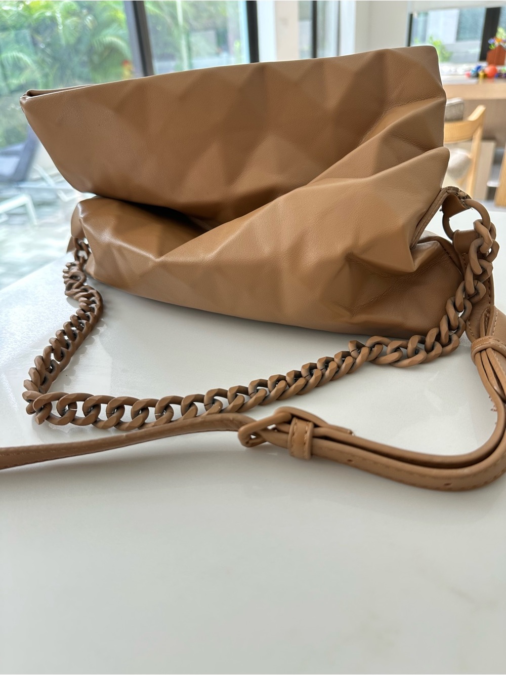 MMS Design Studio Soft Tan Chain Shoulder Bag
